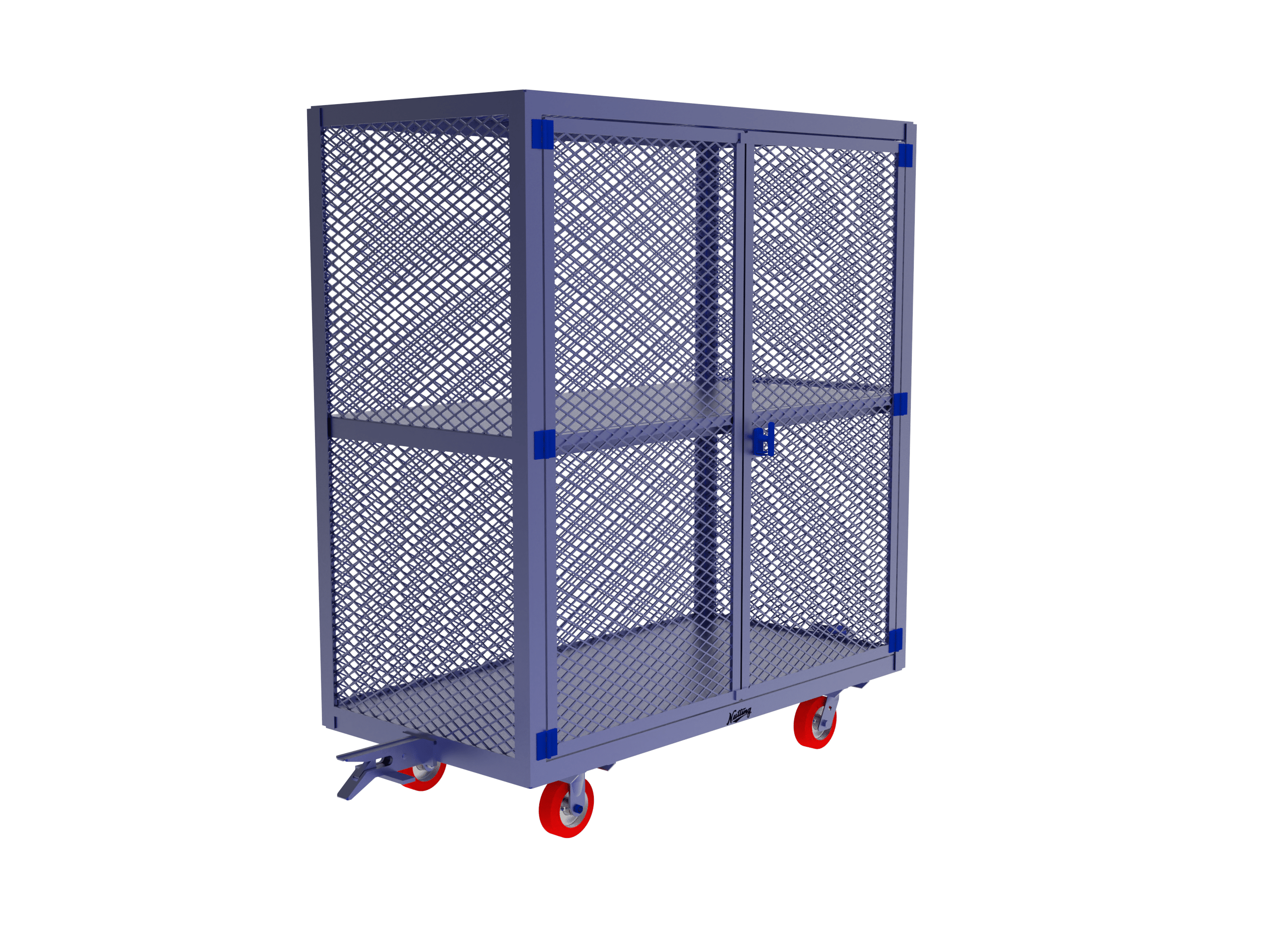 Enclosed shelf carts keep boxes and goods safe from falling out and damaging products.