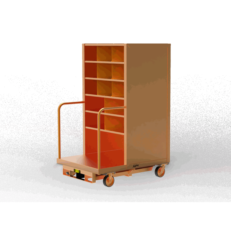 Order Picker Cart with Custom Shelving and Rails