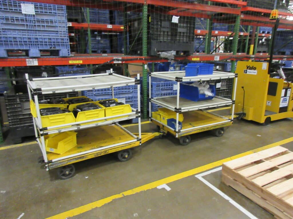 Adjustable shelves on Nutting Carts can help provide flexibility to your warehouse operation.