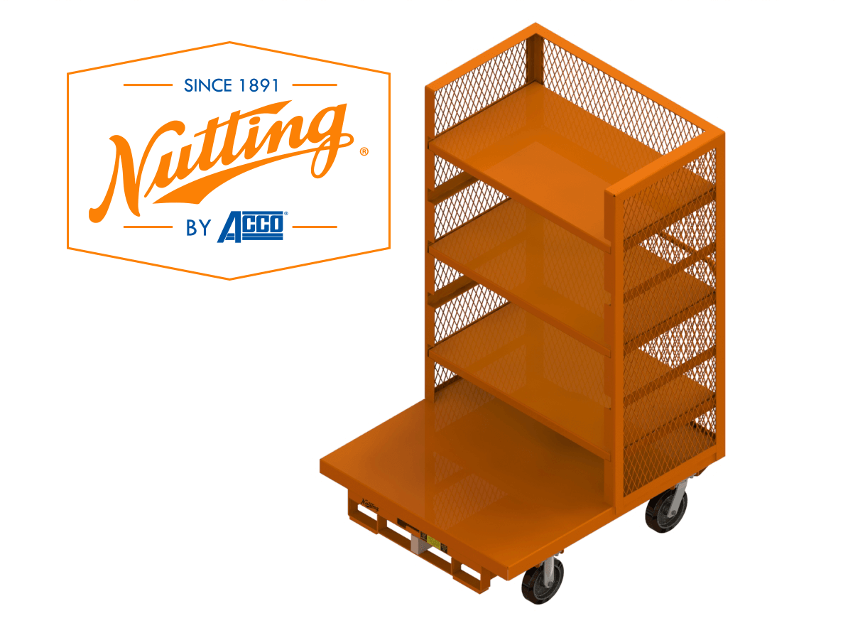 Order Picker Cage Cart with Adjustable Shelves