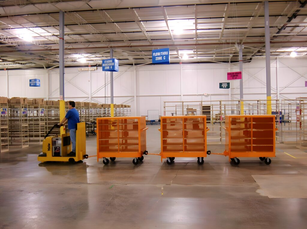 Nutting Tugger Carts in Warehouse