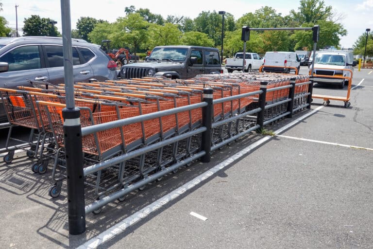 Heavy Duty Cart Corral with Shopping Carts - Enhancing Convenience and Order in Retail - Nutting Carts and Trailers