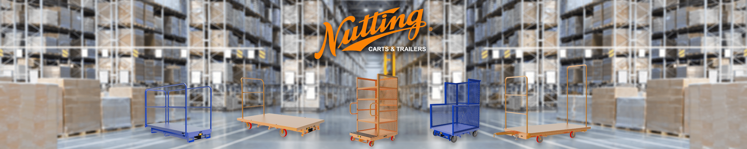 Nutting Order Picker Carts, Trailers, and Platforms in a warehouse
