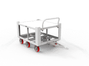 towable pallet cart with raised deck