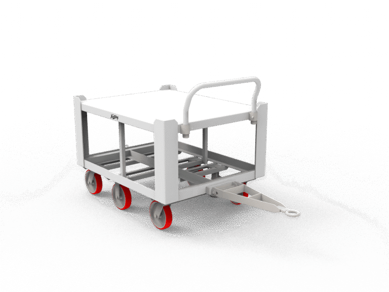 towable pallet cart with raised deck