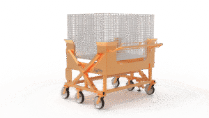 material basket with wheels