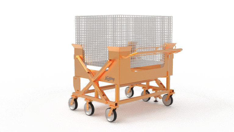 material basket with wheels