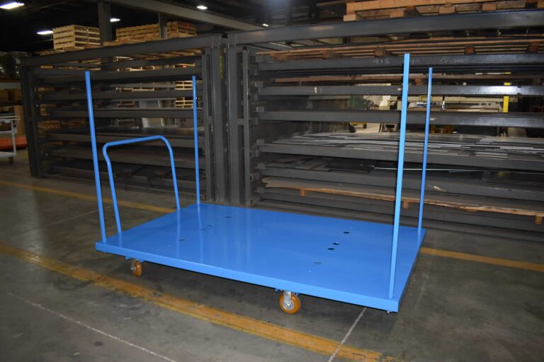 Industrial platform cart with 6 inch poly ergo casters and dual brakes