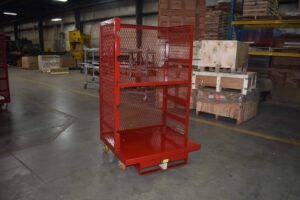 42 x 36 steel order picking platform cart with expanded metal deck