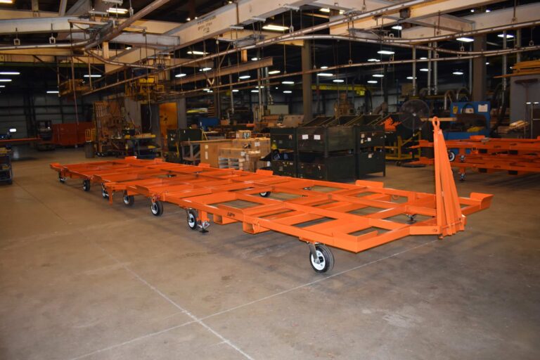 96 x 432 steel pivot steer trailer with solid pneumatic tires