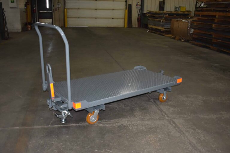 2000 lb capacity industrial cart with 6 inch ergonomic poly wheels