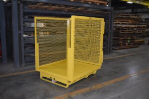 42x49 steel order picking platform skid with expanded metal sides