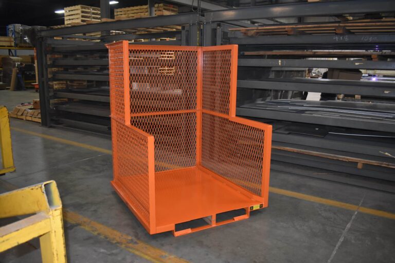 48x52 low profile steel order picker platform skid with tri form structure