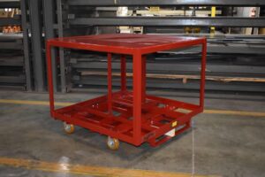 48x48 steel order picking platform cart with elevated deck
