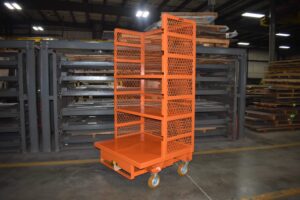 48x40 steel order picking platform cart with expanded metal tri-form structure