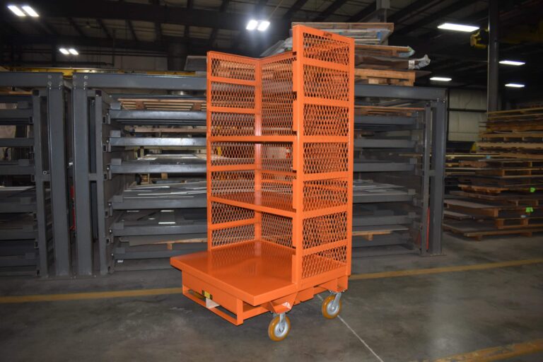 48x40 steel order picking platform cart with expanded metal tri-form structure
